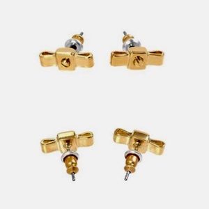 Marc Jacobs funky hardware bow tie stud earrings